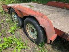 1985 DRCT 7’ x 16’ Car Trailer, Hand Crank Winch, Ramps, Comes with 7’ x 16’ Gates that were Made to