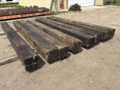 (8) 12”x12” x15’ Creosote Treated Bridge Beams, used, from a bridge at Ft Snelling
