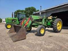 1969 John Deere 4020 Wide Front Diesel with John Deere 48 Loader and 7’ Bucket, 9,506 Hours, 14.9x38