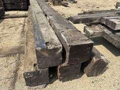 (8) 12”x12” x15’ Creosote Treated Bridge Beams, used, from a bridge at Ft Snelling