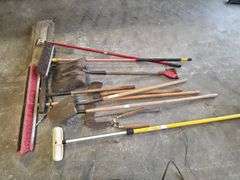 Assortment of Shovels, Brooms, and Other Misc Hand Tools