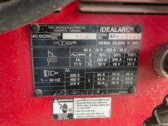 Lincoln Idealarc 250 Electric Welder, 220 Hookup with Cart, AC/DC
