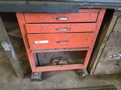 Toolbox and Cabinet with Misc Tools, Toolbox is 13” x 26” x 13” and Cabinet is 17” x 27” x 34”