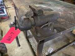 Metal Welding Table, 4’ x 6’ x 3’ High, Has 3.5” Vice Mounted on it and Electrical Plug Installed, H