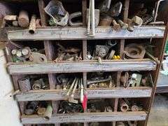 Wood Rack 35” x 76” x 12” with Assortment of Misc Items