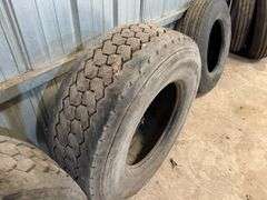 (2) Super Single Michelin 385/65R22.5 Tires, One Has a Patch, Buying All for One Money