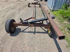 Lindsey Home Made 4 Wheel Header Trailer, 28’ Total Length, Made for 25’ Head, 14” Tires on 5 Bolt R