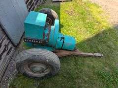 ONAN PTO Driven Alternator on 2 Wheel Cart, 120 and 240 Volt