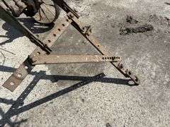 John Deere No. 44 2-14”-16” Slat Bottom Plow on Steel, Clutch Lift, (2) Coulters