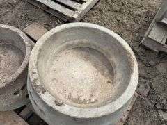 (5) Concrete Feed Bowls, 13” Diameter.