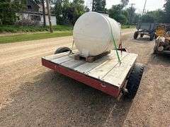 2 Wheel Trailer with 200 Gallon Water Tank, No Title