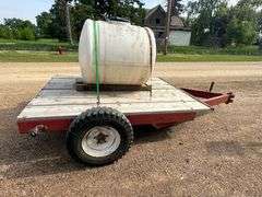 2 Wheel Trailer with 200 Gallon Water Tank, No Title