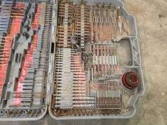 Toolbox with Misc Tools and Assortment of Drill Bits