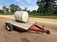 2 Wheel Trailer with 200 Gallon Water Tank, No Title