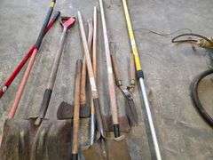 Assortment of Shovels, Brooms, and Other Misc Hand Tools