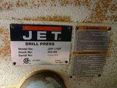 17” Jet Model JDP-17MF Drill Press with Misc Bits