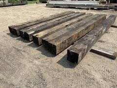 (8) 12”x12” x15’ Creosote Treated Bridge Beams, used, from a bridge at Ft Snelling