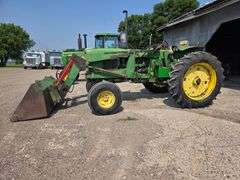 1969 John Deere 4020 Wide Front Diesel with John Deere 48 Loader and 7’ Bucket, 9,506 Hours, 14.9x38