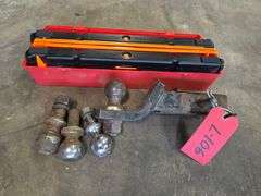 Receiver Hitch with Misc Balls and Traffic Triangle