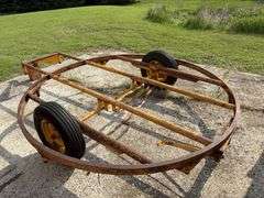 2 Wheel Trailer, with 8’ Dia Round Steel Deck Frame, (no deck), 14” Tires, no title