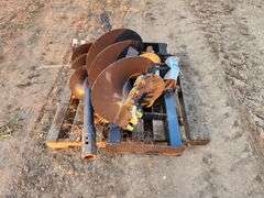 Wolverine Post Auger, 12” and 18” bits, with Hoses and Ends, Skidsteer Quick Attach. This Item is Lo