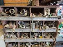 Wood Rack 35” x 76” x 12” with Assortment of Misc Items