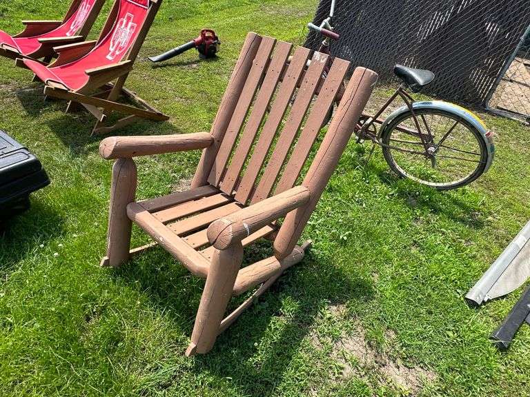 Wooden Log Rocking Chair