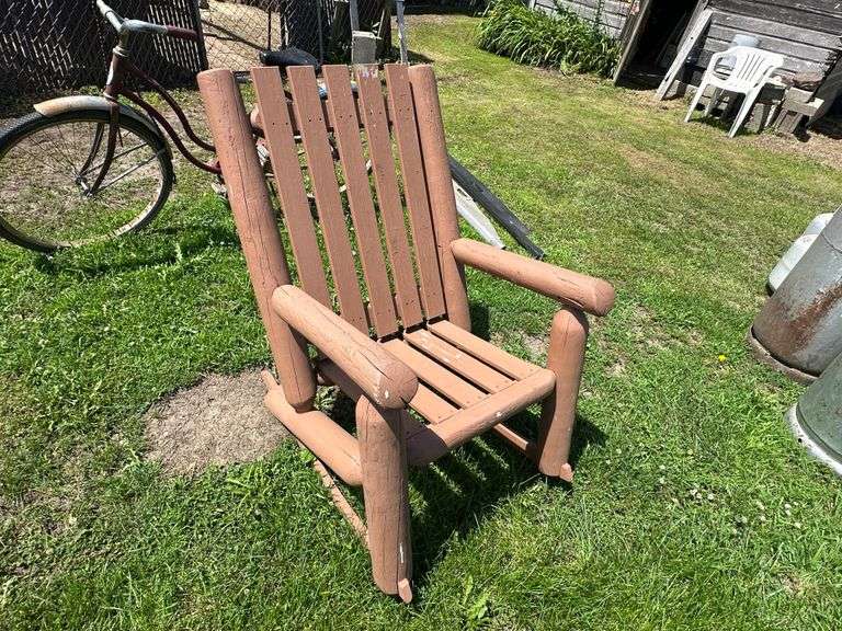 Wooden Log Rocking Chair