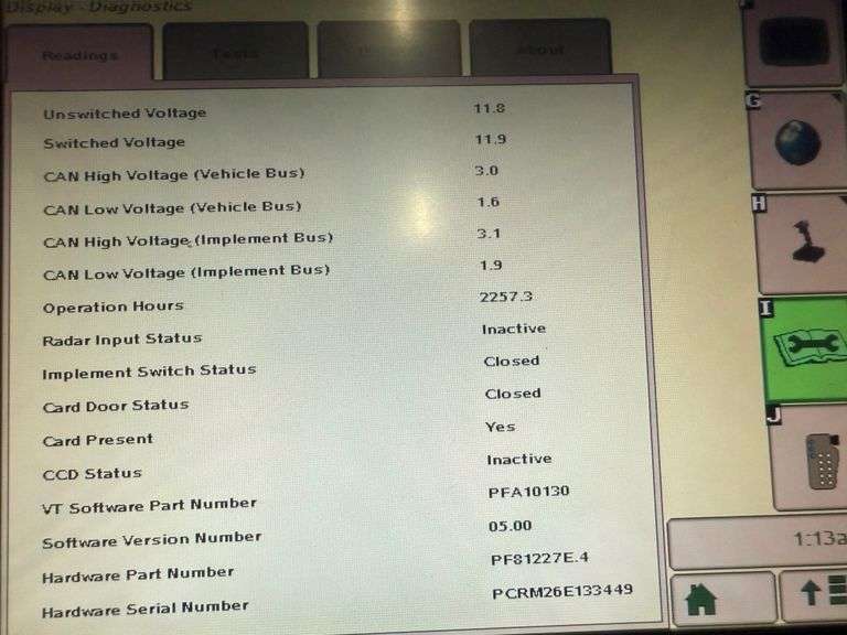 John Deere 2600 Display, SF1, AutoTrac, 2,257 Hours, SN: PCRM26E133449
