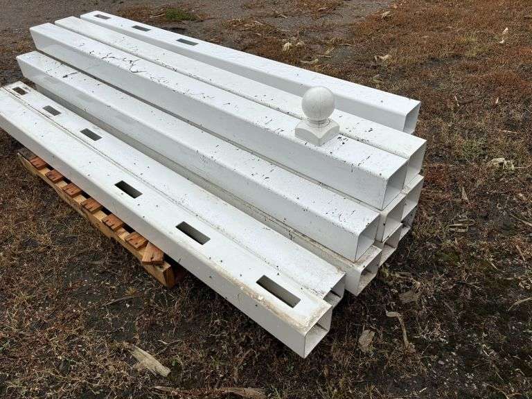 (13) Poly Posts, 10 are 90”, 3 are 84” corner posts, Buying All for One Money