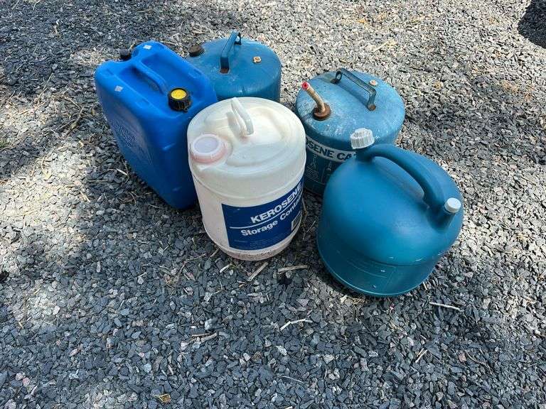 5 Misc Size Kerosene Containers, Buying All for One Money