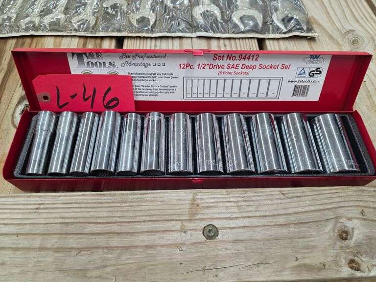 12 Pieces ½” SAE Deep Socket Set