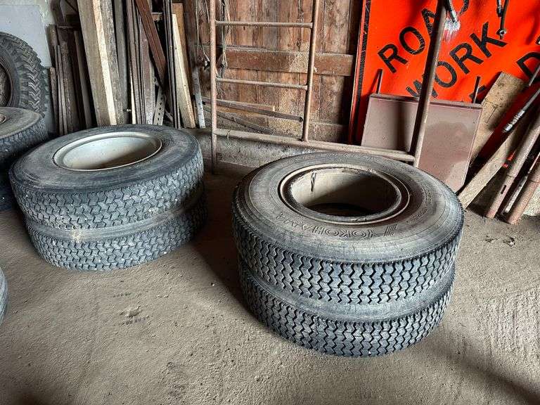 (4) 10:00 x 20 Yokohama Tires on Dayton Rims – 1, Buying All for One Money