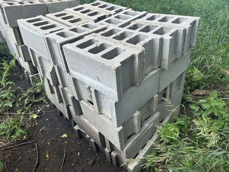 Stack of 50 Cement Blocks, 16” Long, 7.5” x 7.5” (2), Buying All for One Money