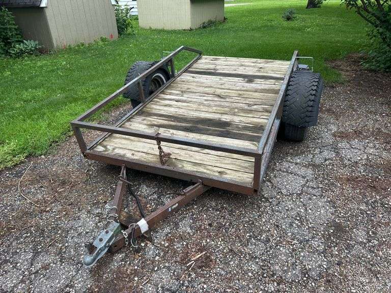 2 Wheel Trailer, 5’ x 9’, Tilt Bed, 5 Bolt Hubs, Lights, Lifetime License (No Title)