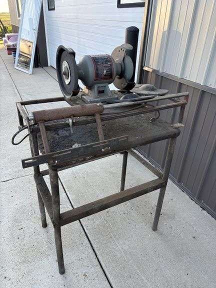 Tradesman 8275 8” Bench Grinder, 3/4 HP, on Steel Stand, was used to grind carbides for skis
