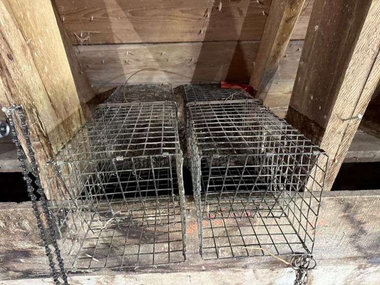 Large Trap Lot Includes (11) Mink/Muskrat Stretchers, (8) 1.5” Traps, (5) Foothold Traps, (6) 110 Tr