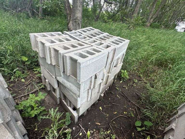 Stack of 50 Cement Blocks, 16” Long, 7.5” x 7.5” (2), Buying All for One Money