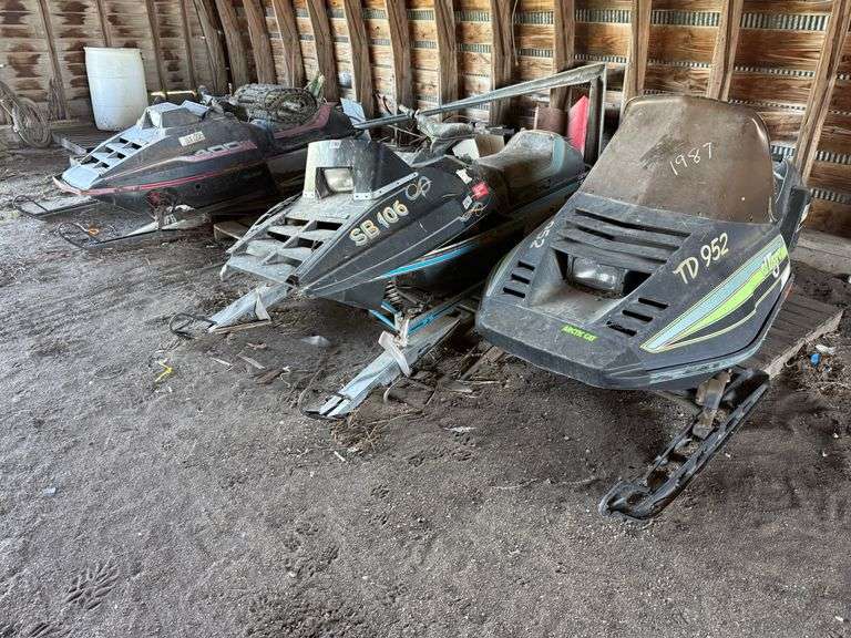 (3) Snowmobiles for Parts or Repair