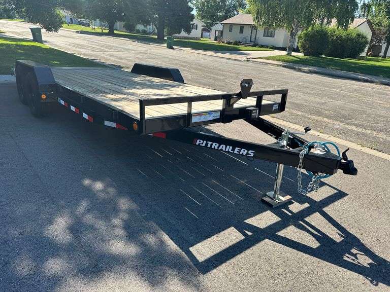 2025 PJ Model C5182 Trailer, 18’ Long, 6’11” Inside Wheel Wells, Comes with Ramps, Brakes, and LED L