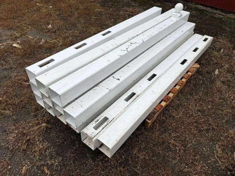 (13) Poly Posts, 10 are 90”, 3 are 84” corner posts, Buying All for One Money