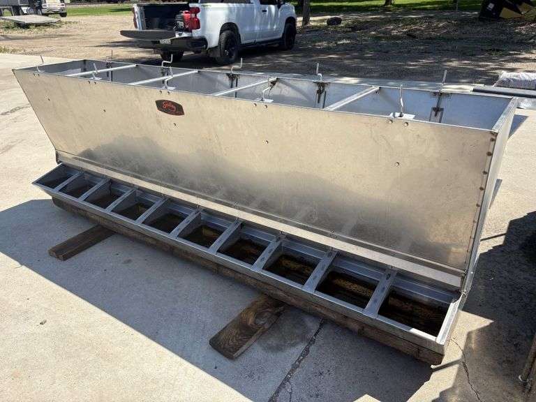 Smidley Double Sided Stainless Steel Pig Feeder, 106” Long, 38” tall