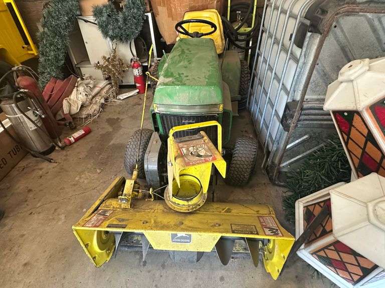 John Deere 214 Lawn and Garden Tractor with 42” Deck and 38” Front Mounted Snowblower, Will Have New