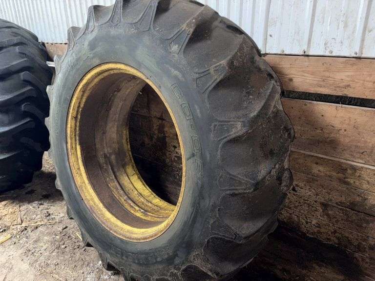 (2) Coop AgriFab Master 20.8-38 Tires, on double bevel rims