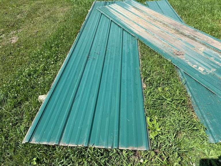 (11) New Sheets of Metal, 12’, Green, Buying All for One Money