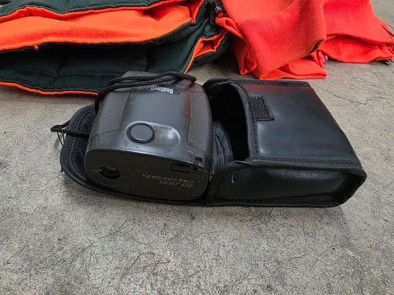 2 Compound Bows, Range Finder, 2 Med/Small Blaze Orange Jackets, 2 Hats and 1 Reversible Vest