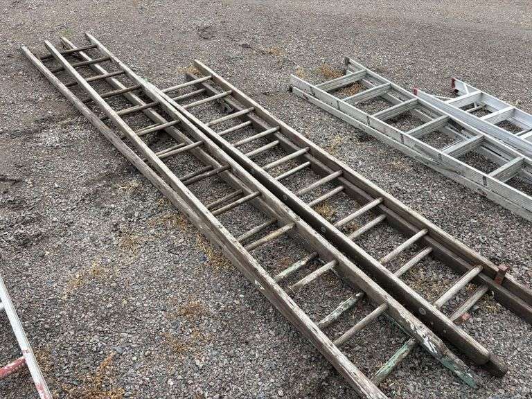 Wood Step Ladders, 10’-13’, Buying All for One Money