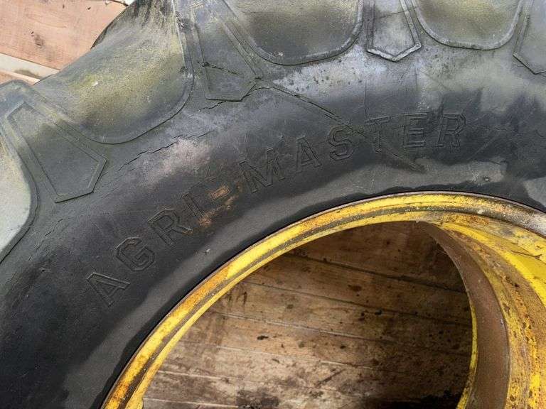 (2) Coop AgriFab Master 20.8-38 Tires, on double bevel rims