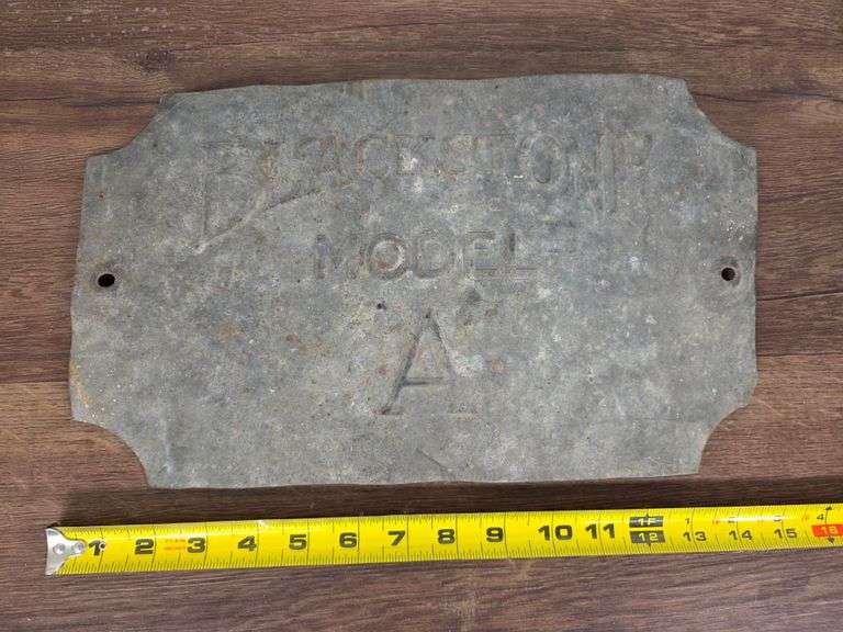 Blackstone Model A Metal Sign, Approx 14.5” x 8.5”
