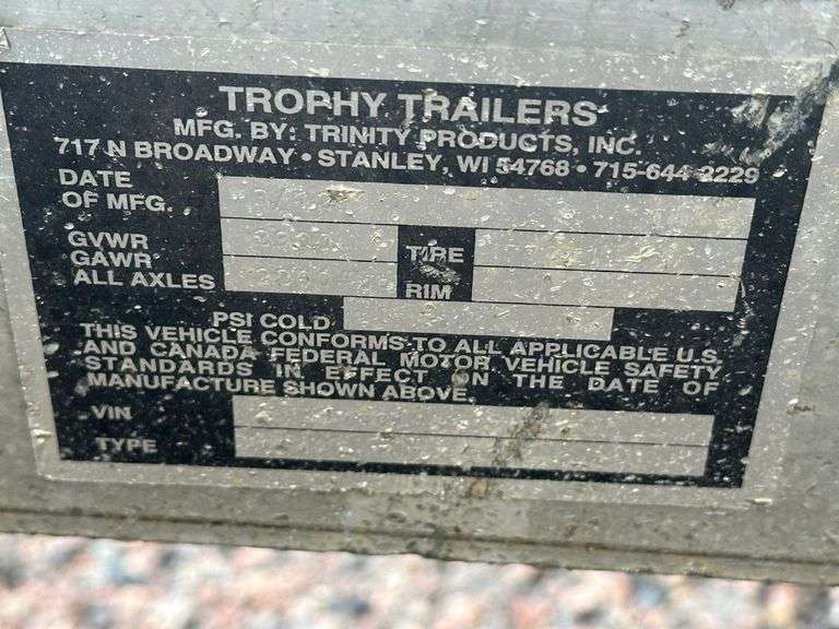 Trophy 14’ Single Axle Aluminum Trailer with Ramp, Lifetime License (No Title)